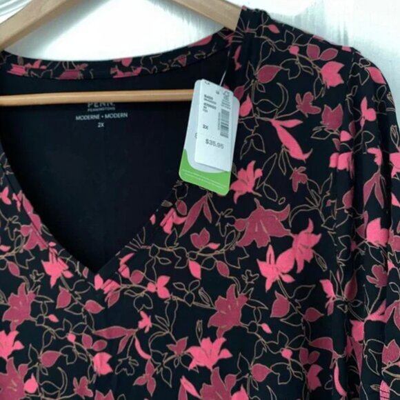 Penningtons - Penn Essentials - Printed Floral Slinky Tee 2X - Picture 5 of 7